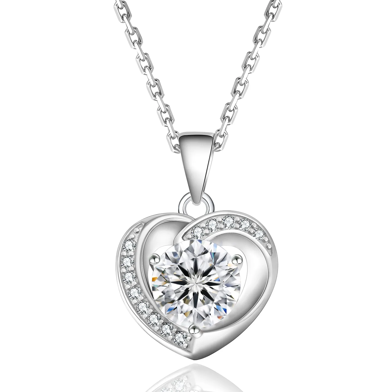 1.00 Carats VVS1 Moissanite Pendant Necklace for Women 0399 KRKC