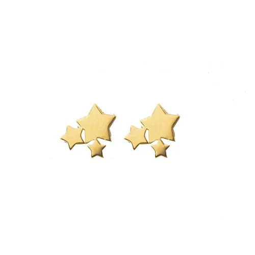 10k Gold Cluster Star Mini Stud Earrings