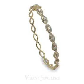 14k Gold Diamond Bangle