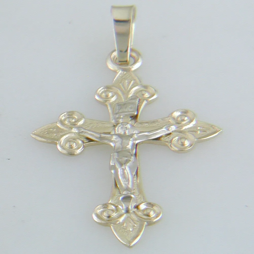 14k Yellow Gold Cross and Crucifix Charm Pendant