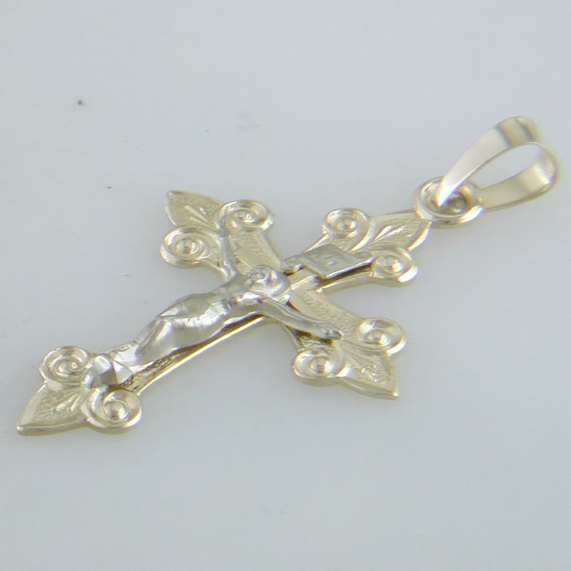 14k Yellow Gold Cross and Crucifix Charm Pendant