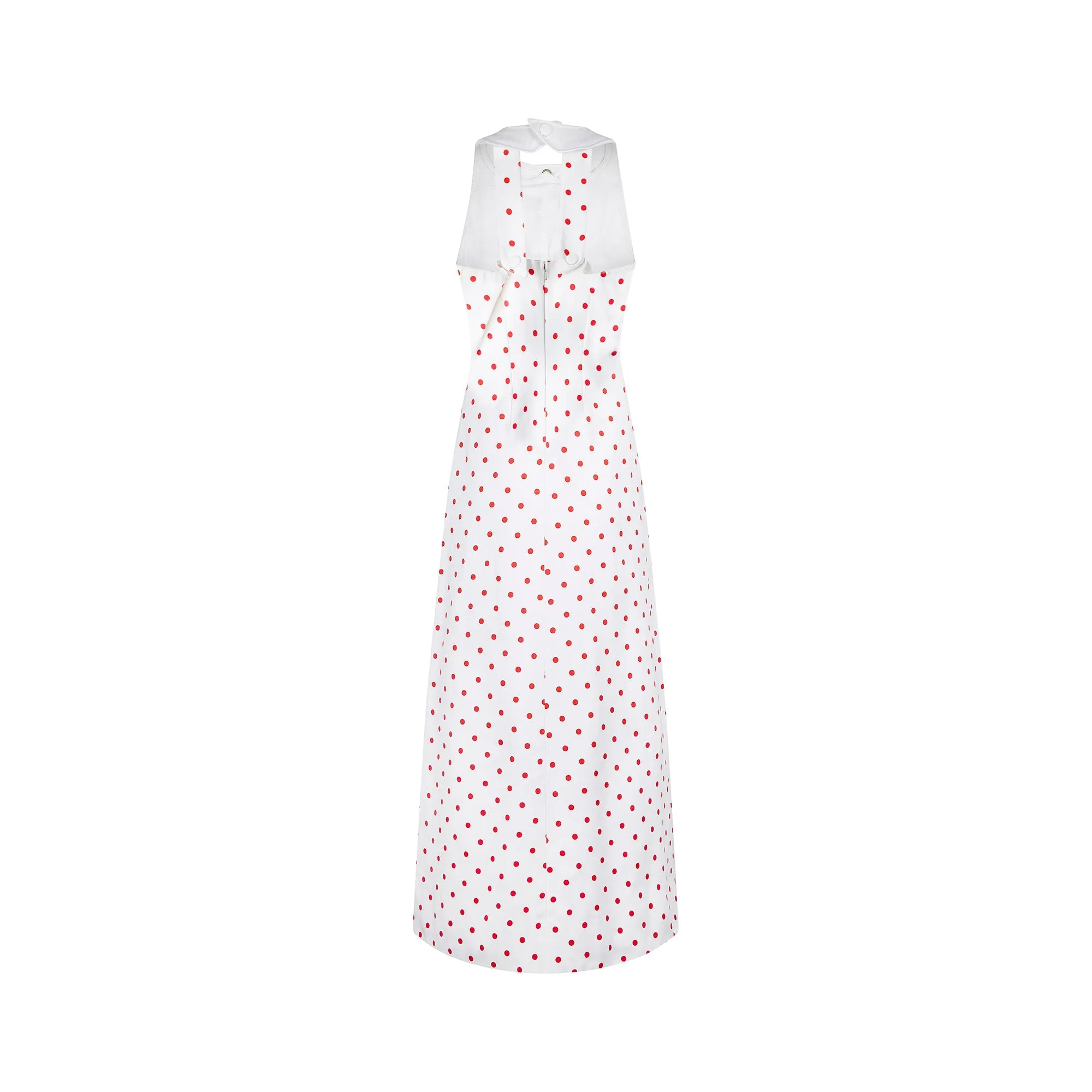 1970s André Courrèges Haute Couture Polka Dot Cotton Dress