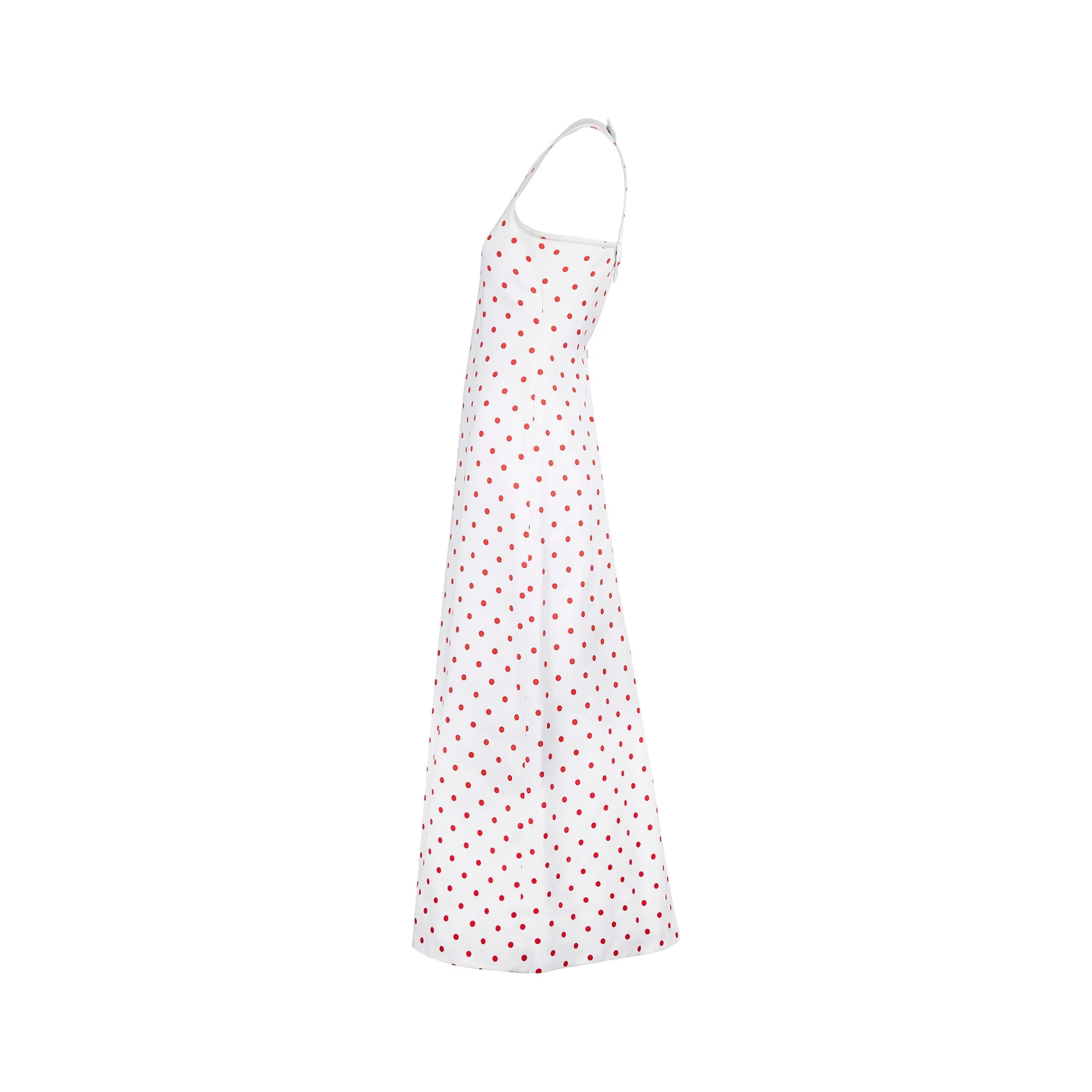 1970s André Courrèges Haute Couture Polka Dot Cotton Dress