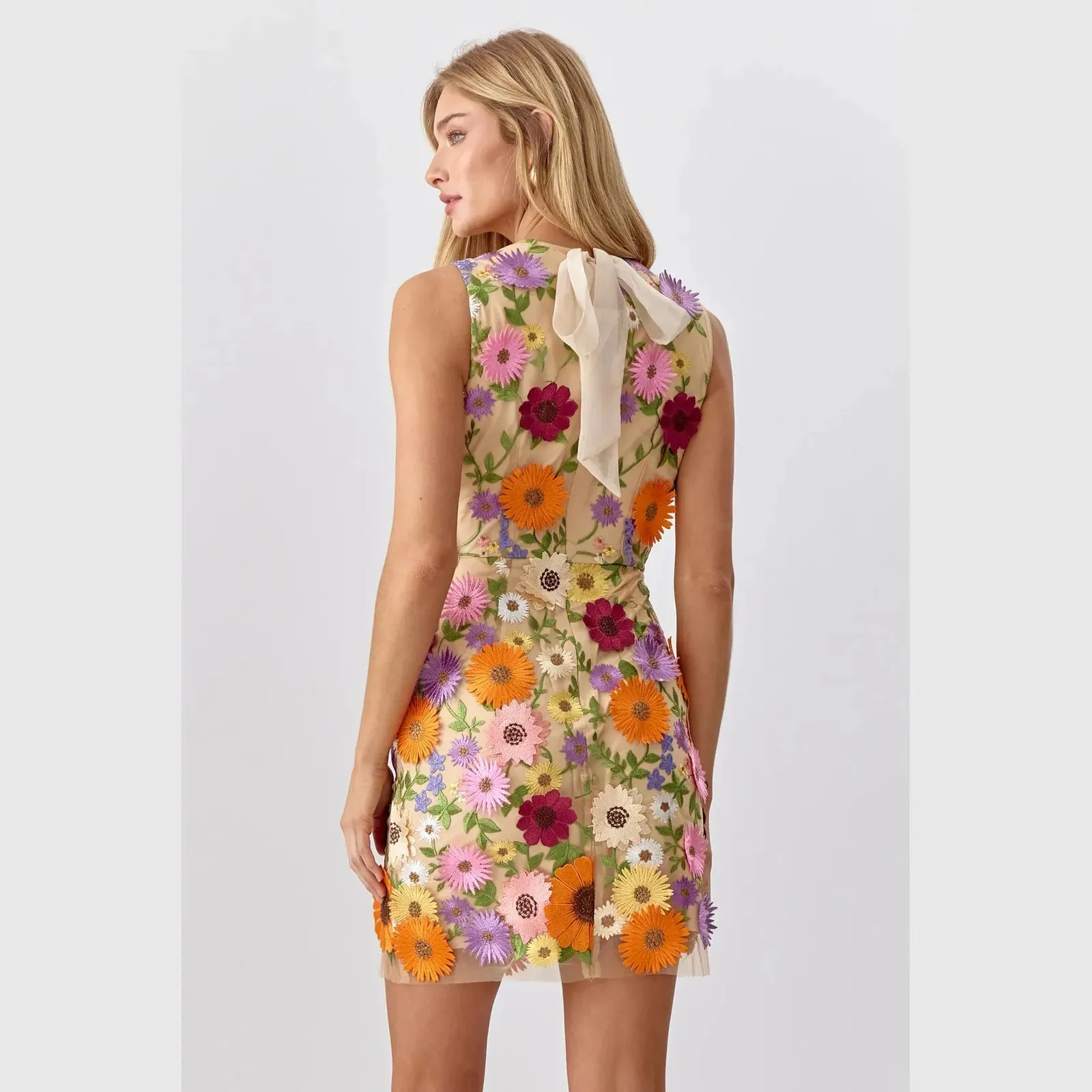 Adelyn Rae Justine 3D Multi Floral Mini Dress