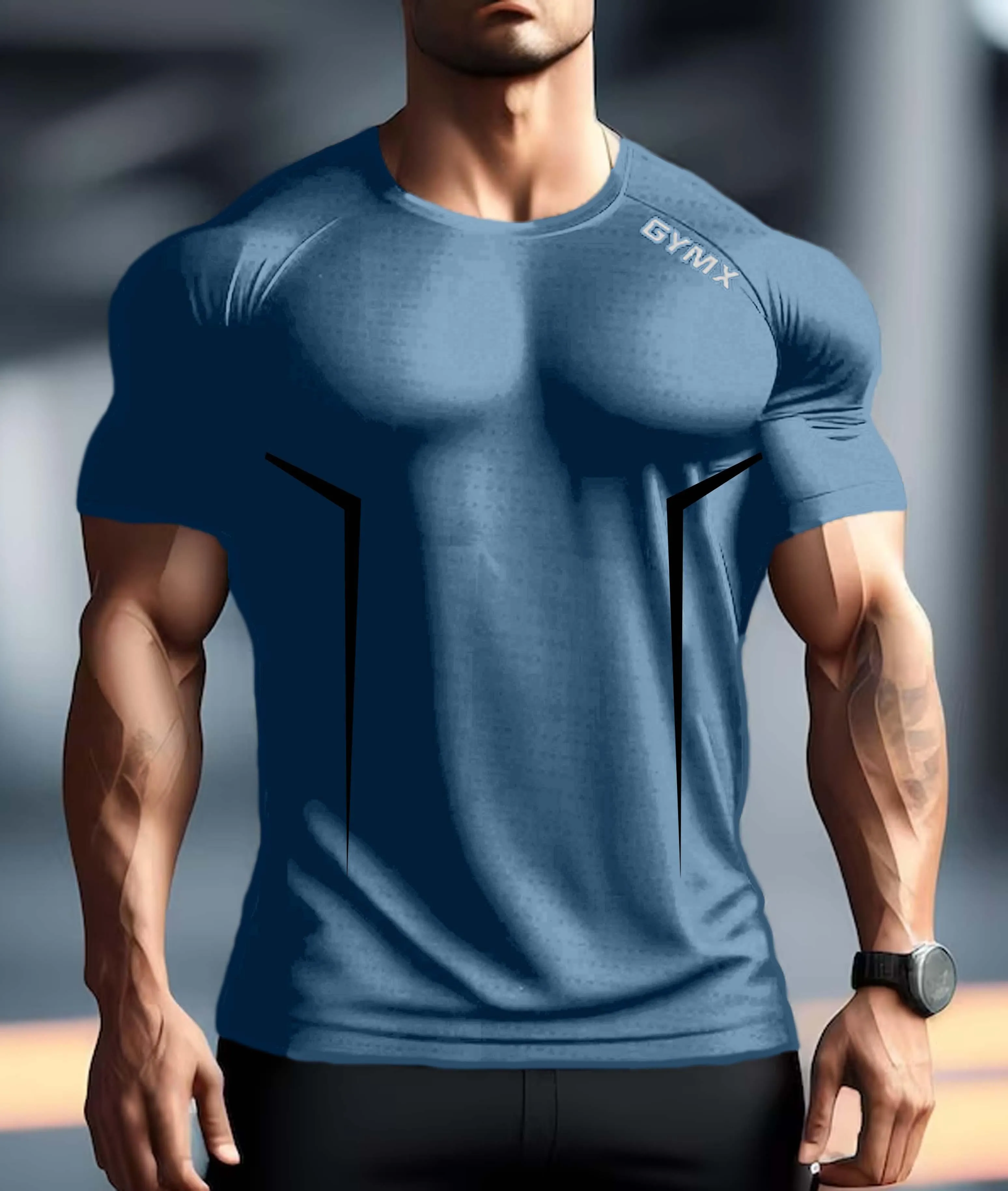 Airflow Mist Blue GymX Tee - Sale