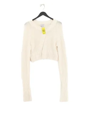 & Other Stories Women's Cardigan L Cream Cotton with Polyamide