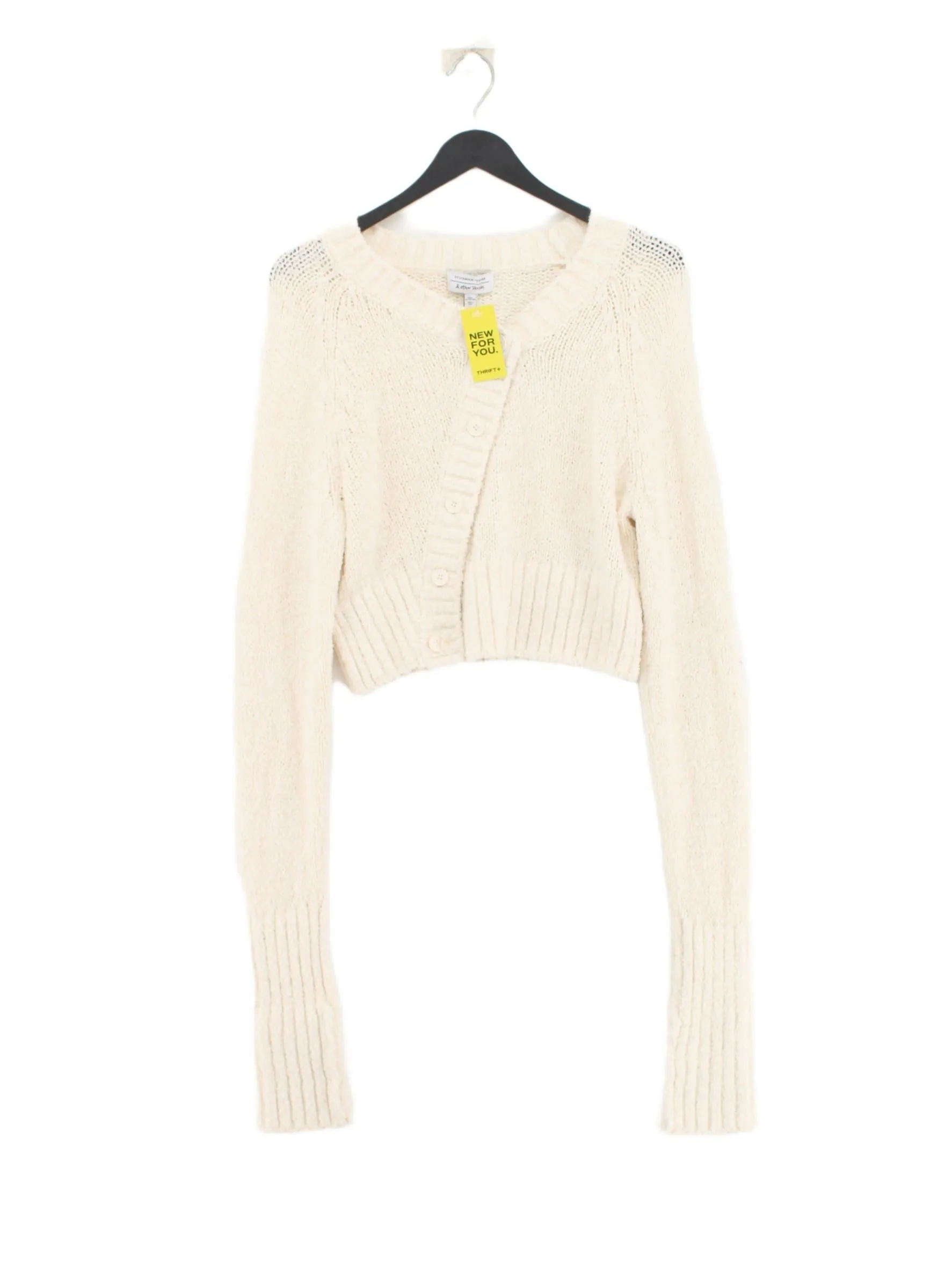 & Other Stories Women's Cardigan L Cream Cotton with Polyamide