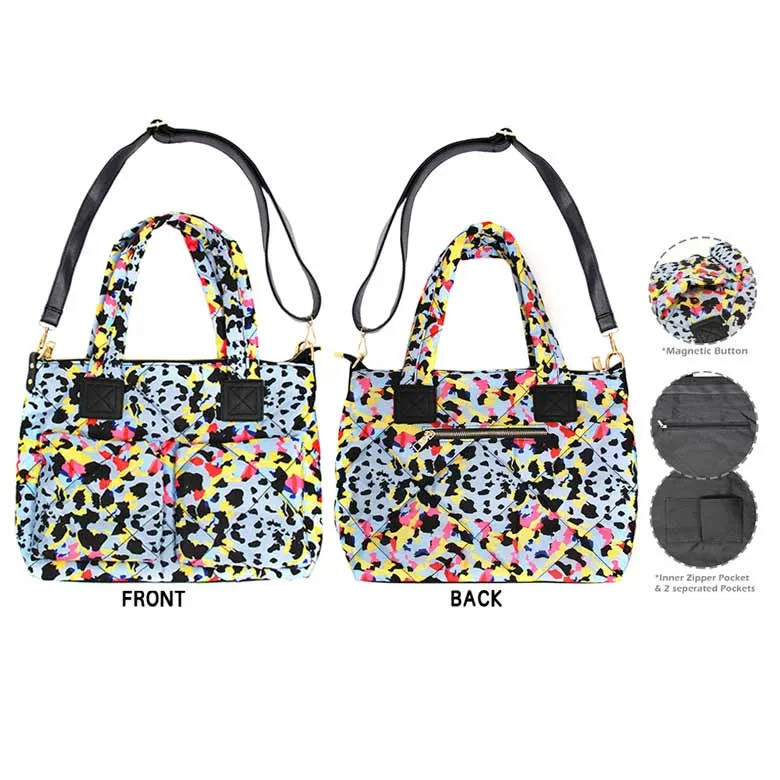 Animal Print Puffer Tote Bag