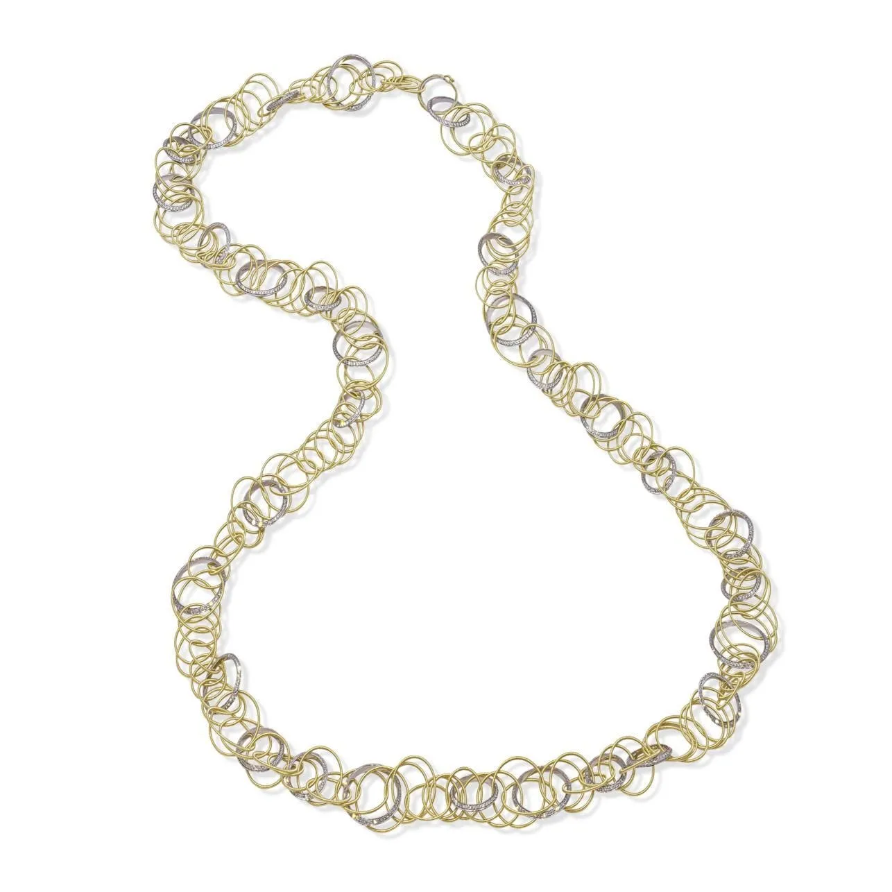 Buccellati - Hawaii - Long Necklace with Diamonds, 18k Yellow and White Gold