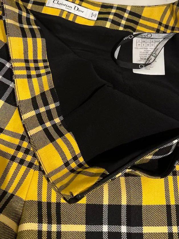 Christian Dior Yellow Plaid Shorts