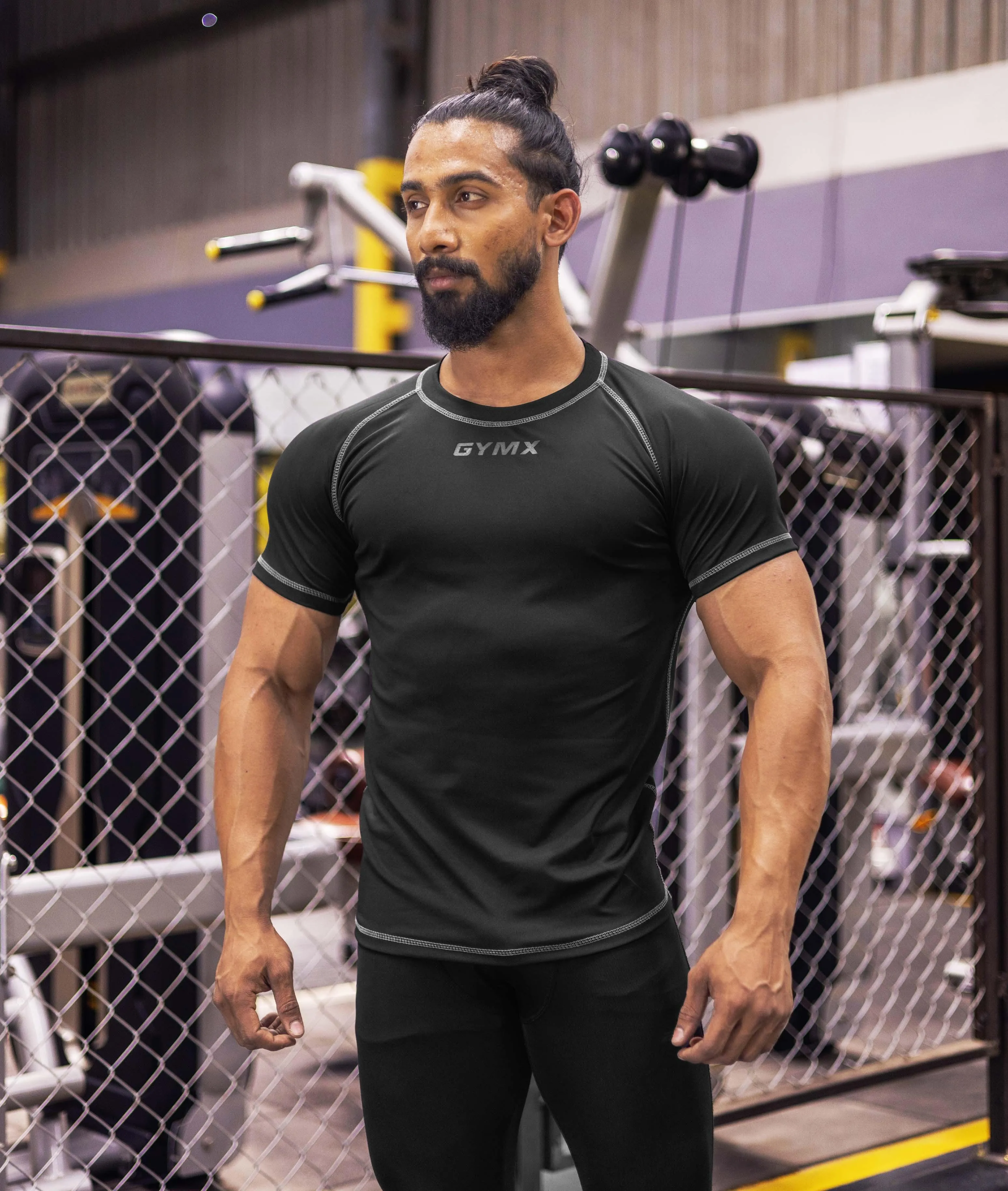 Compression GymX Tee: Pitch Black - Sale