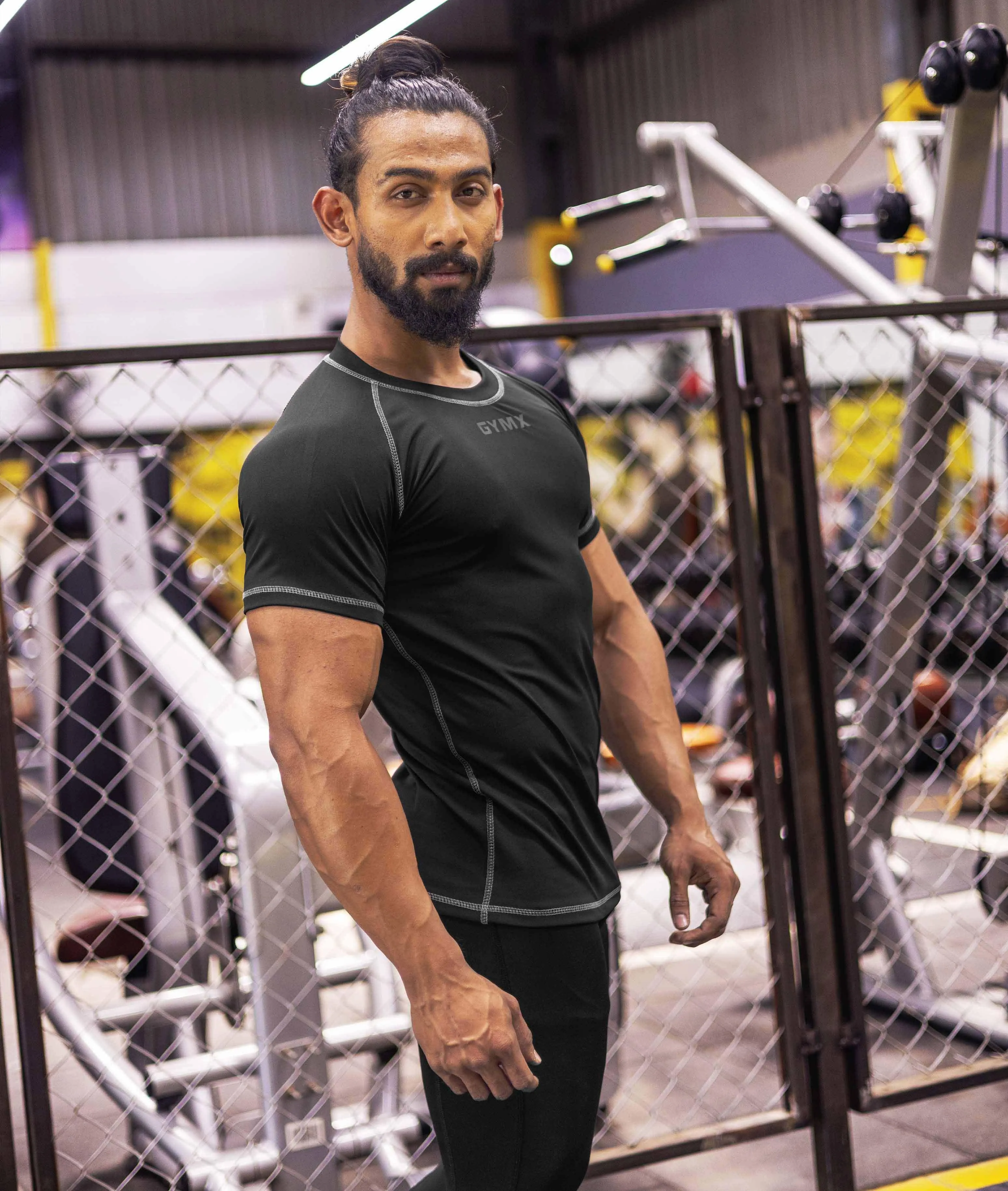 Compression GymX Tee: Pitch Black - Sale