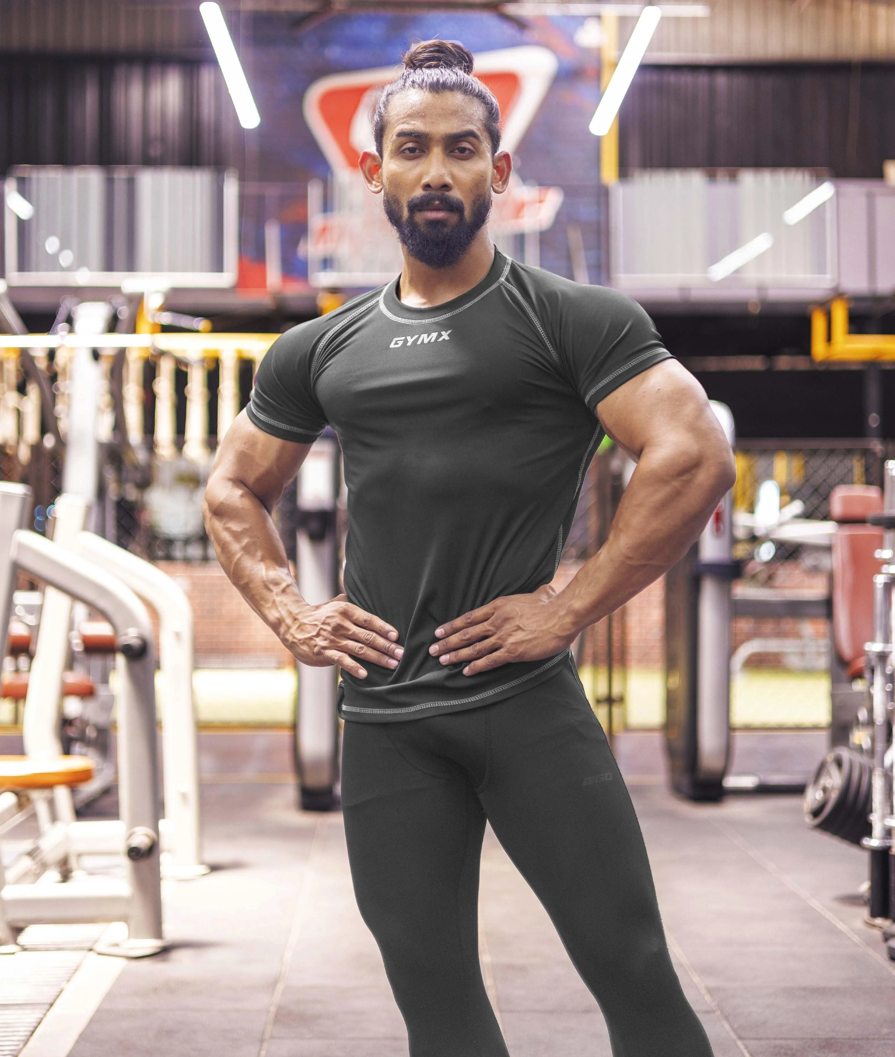 Compression GymX Tee: Pitch Black - Sale