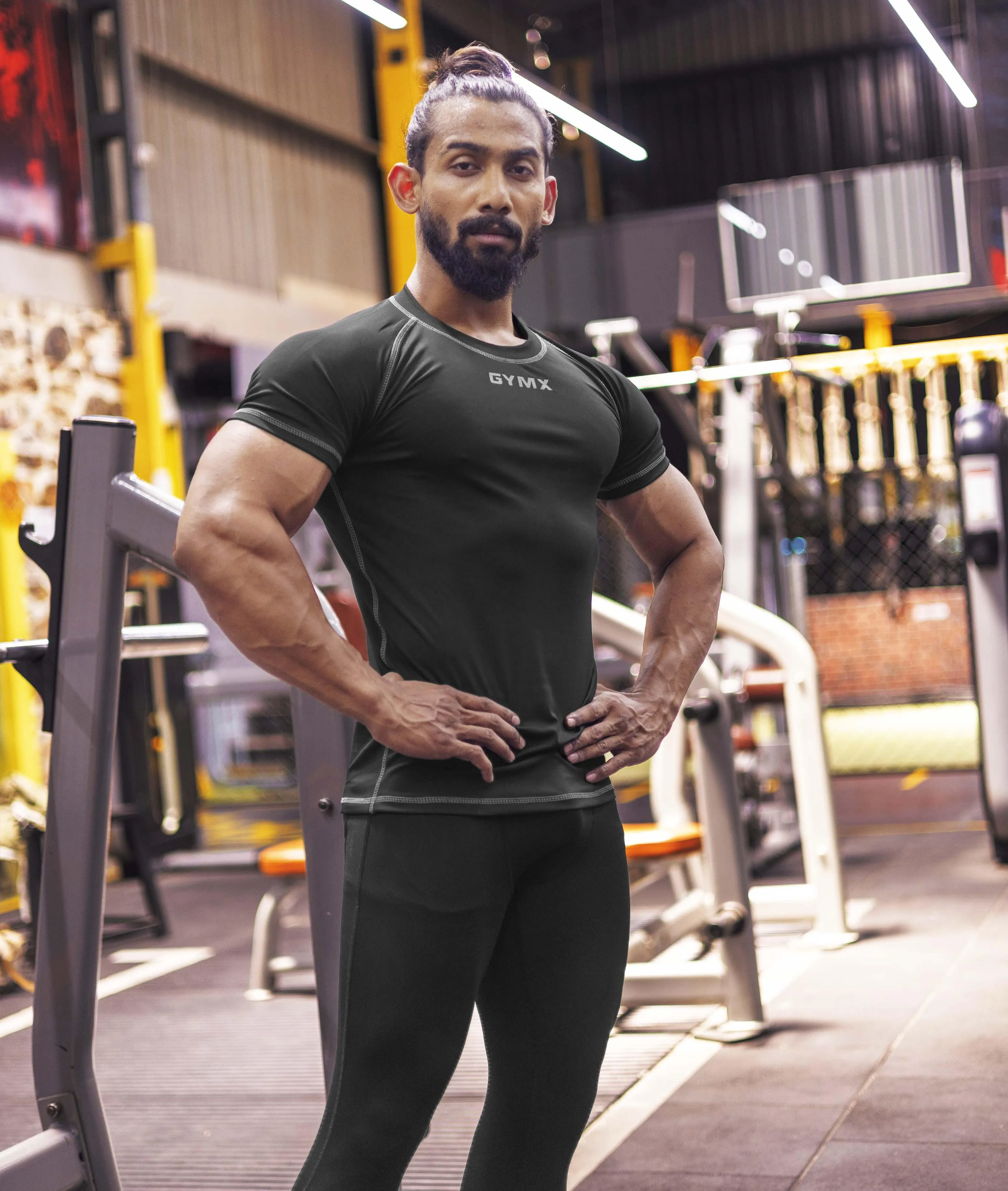 Compression GymX Tee: Pitch Black - Sale