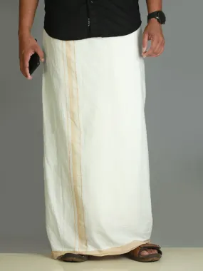 Cool Cot Cotton Double White Dhoti For Men - 495/-