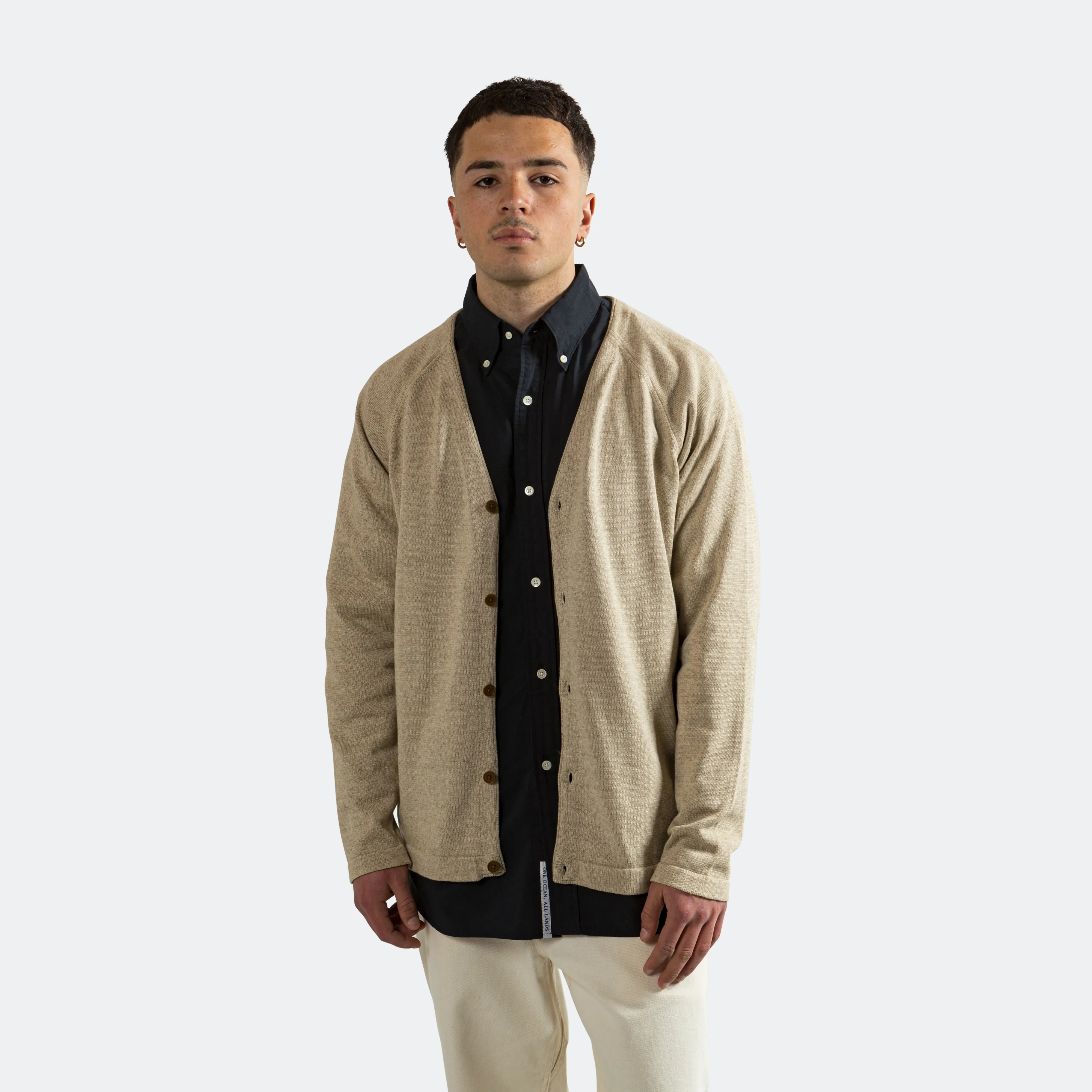 Cotton Cashmere Cardigan - Beige