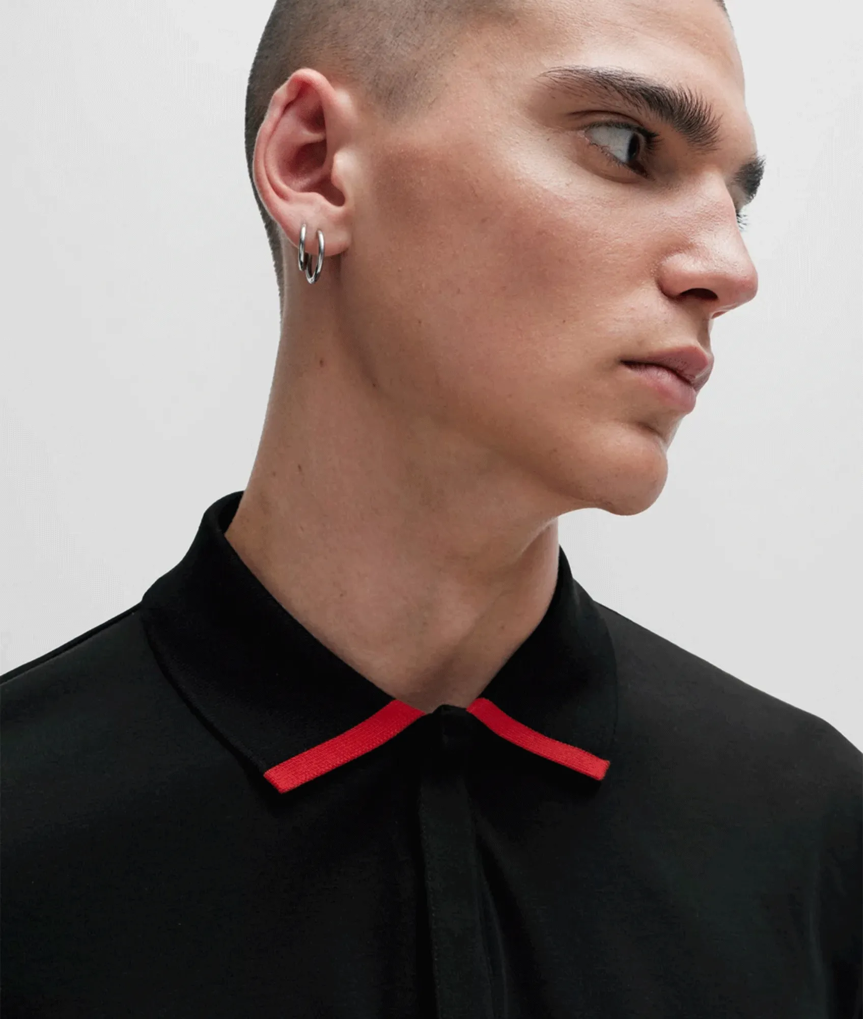 Cotton-jersey Polo Shirt With Piped Collar - Black