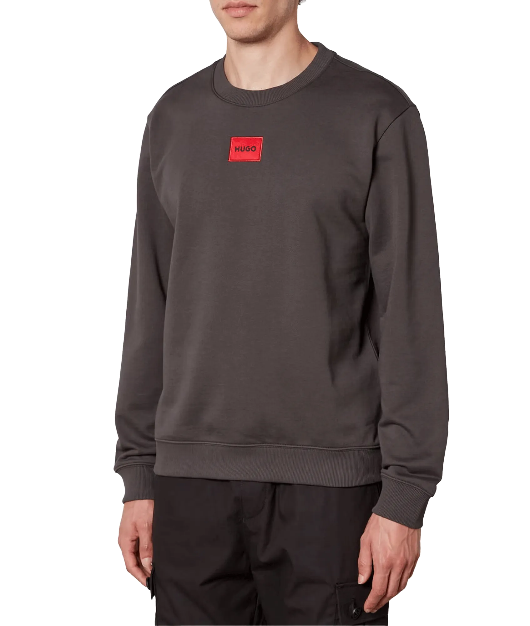 Cotton-terry Regular-fit Sweatshirt With Logo Label - Grey