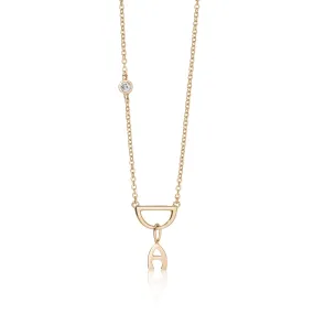 Diamond cut chain with diamond and alphabet letter charm