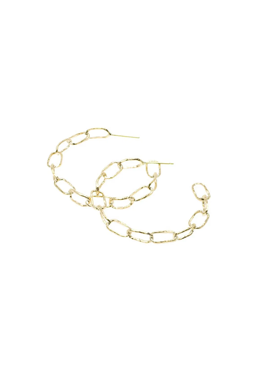 Dominique Cohen 18KYG Chain Link Open Hoop Earrings