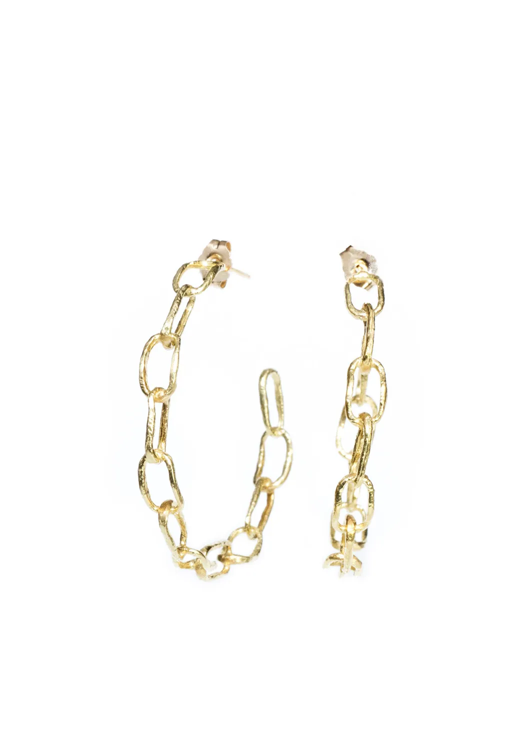 Dominique Cohen 18KYG Chain Link Open Hoop Earrings