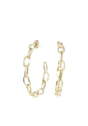 Dominique Cohen 18KYG Chain Link Open Hoop Earrings