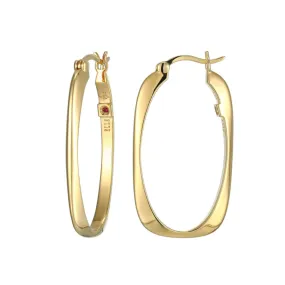 Elle Allure Yellow Gold Plated Rectangular Hoop Earrings