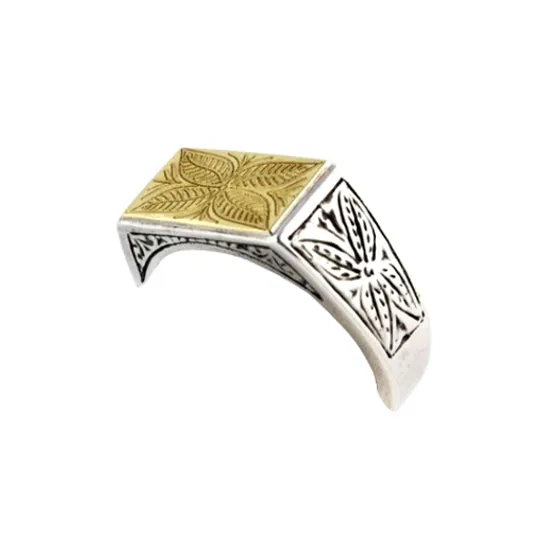 Foliage of Mt. Athos Silver & Gold Ring