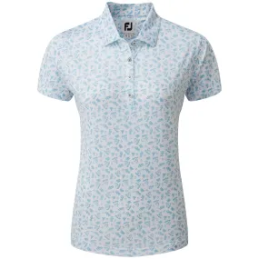 Footjoy polo imprimé Floral Blanc bleu