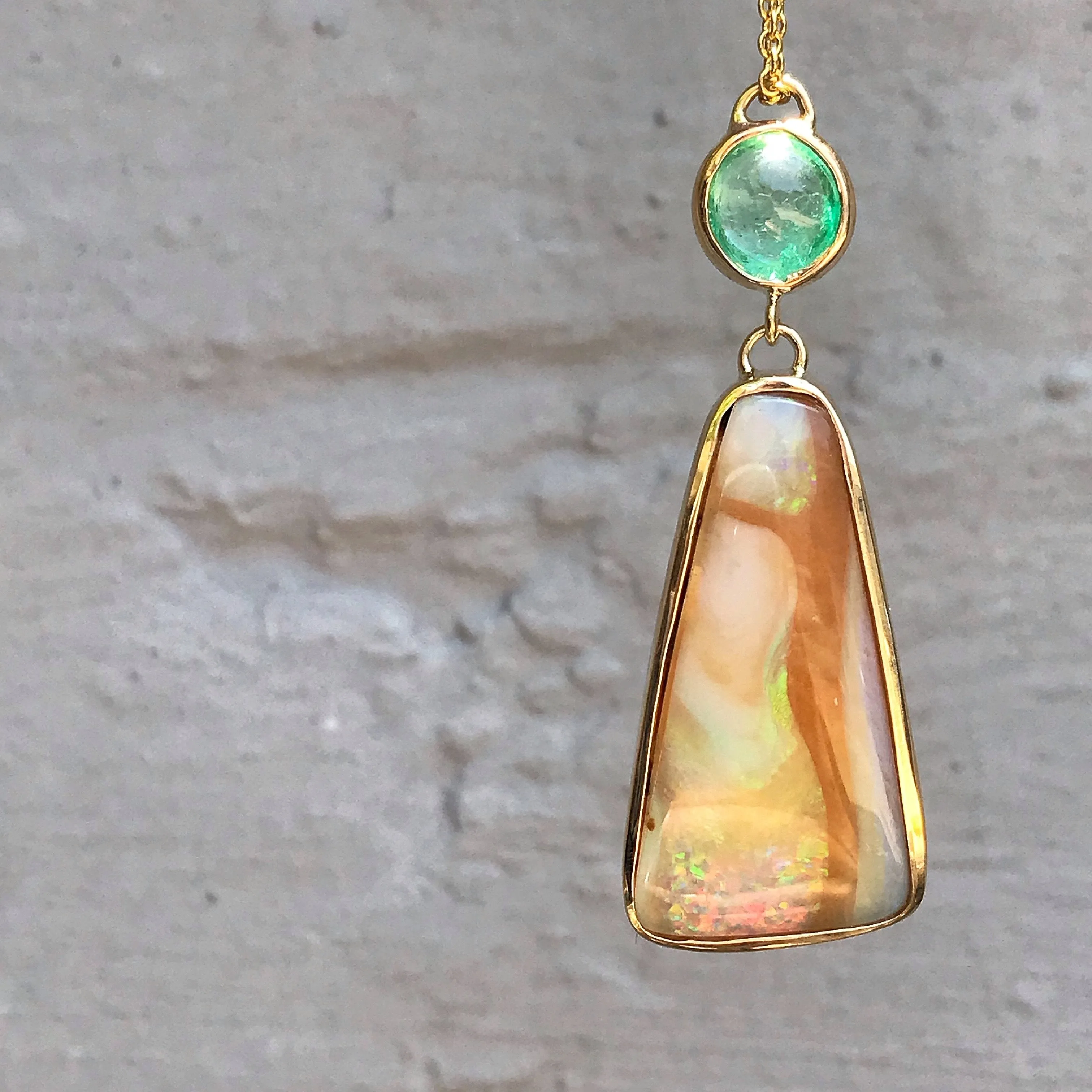 Fusion Muzo Emerald Opal Necklace