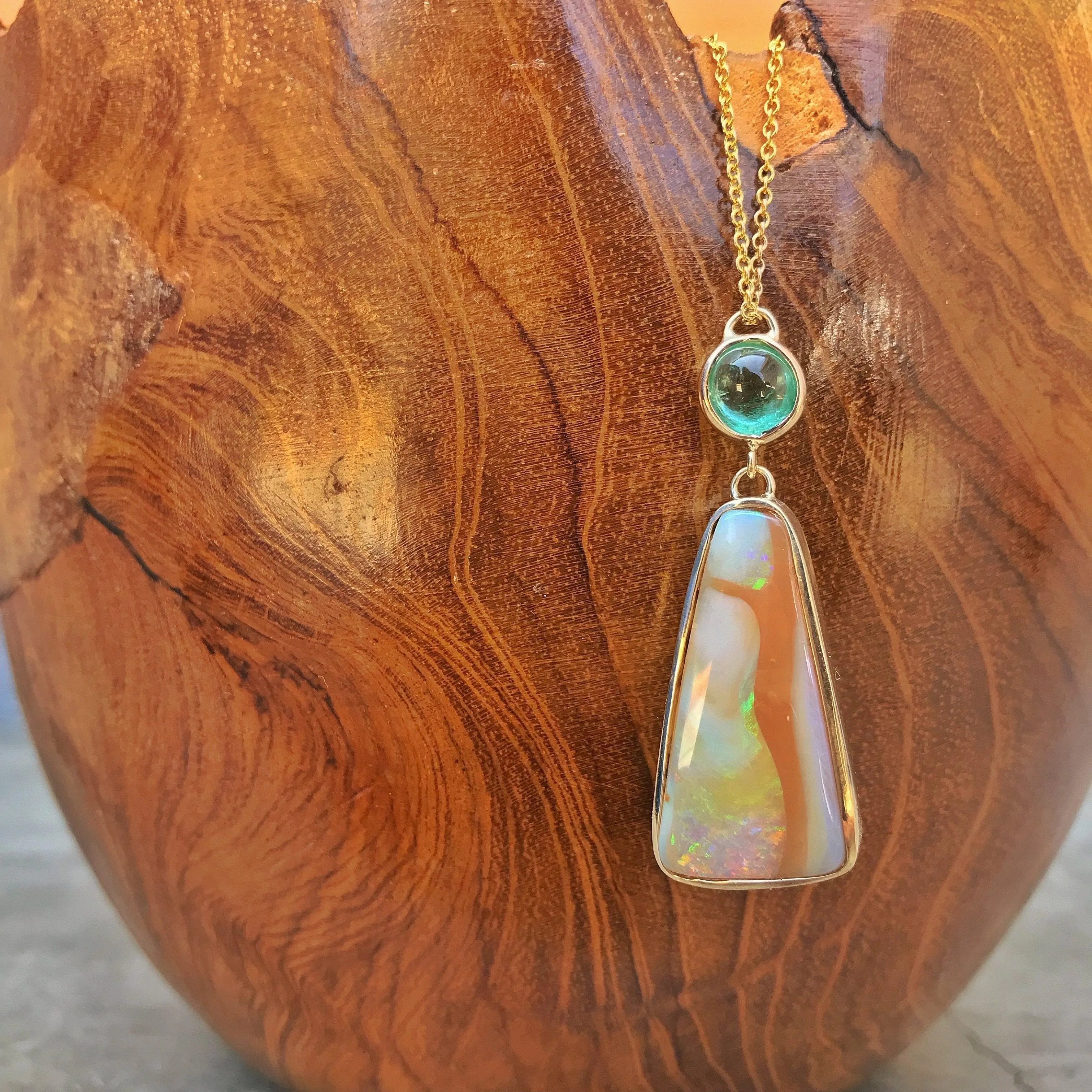 Fusion Muzo Emerald Opal Necklace