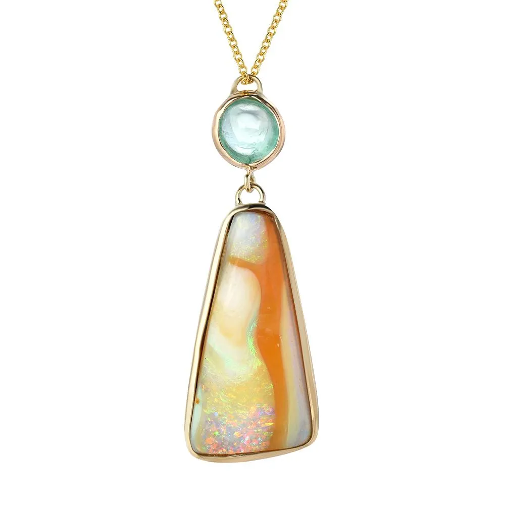 Fusion Muzo Emerald Opal Necklace