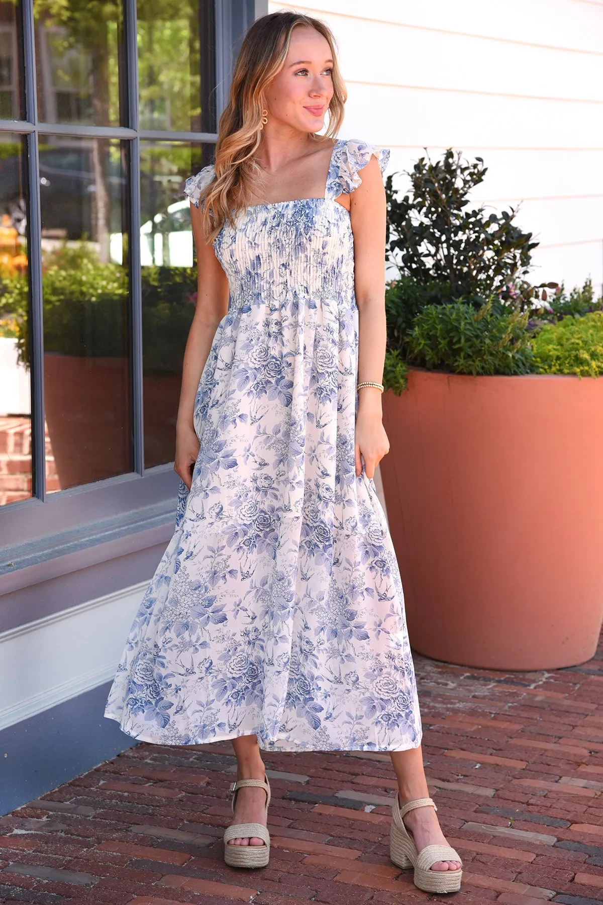 I FOUND IT MAXI DRESS -BLUE FLORAL