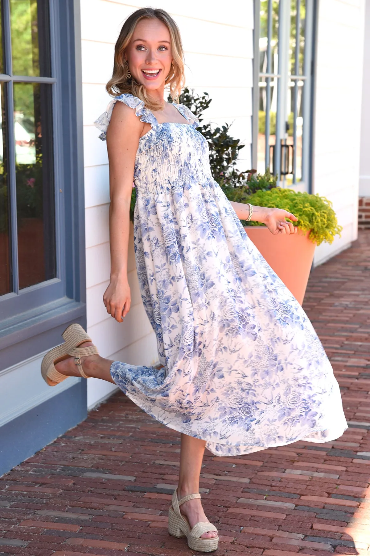 I FOUND IT MAXI DRESS -BLUE FLORAL