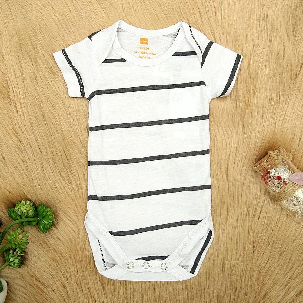 Imported Organic Cotton Striped Printed Baby Suite