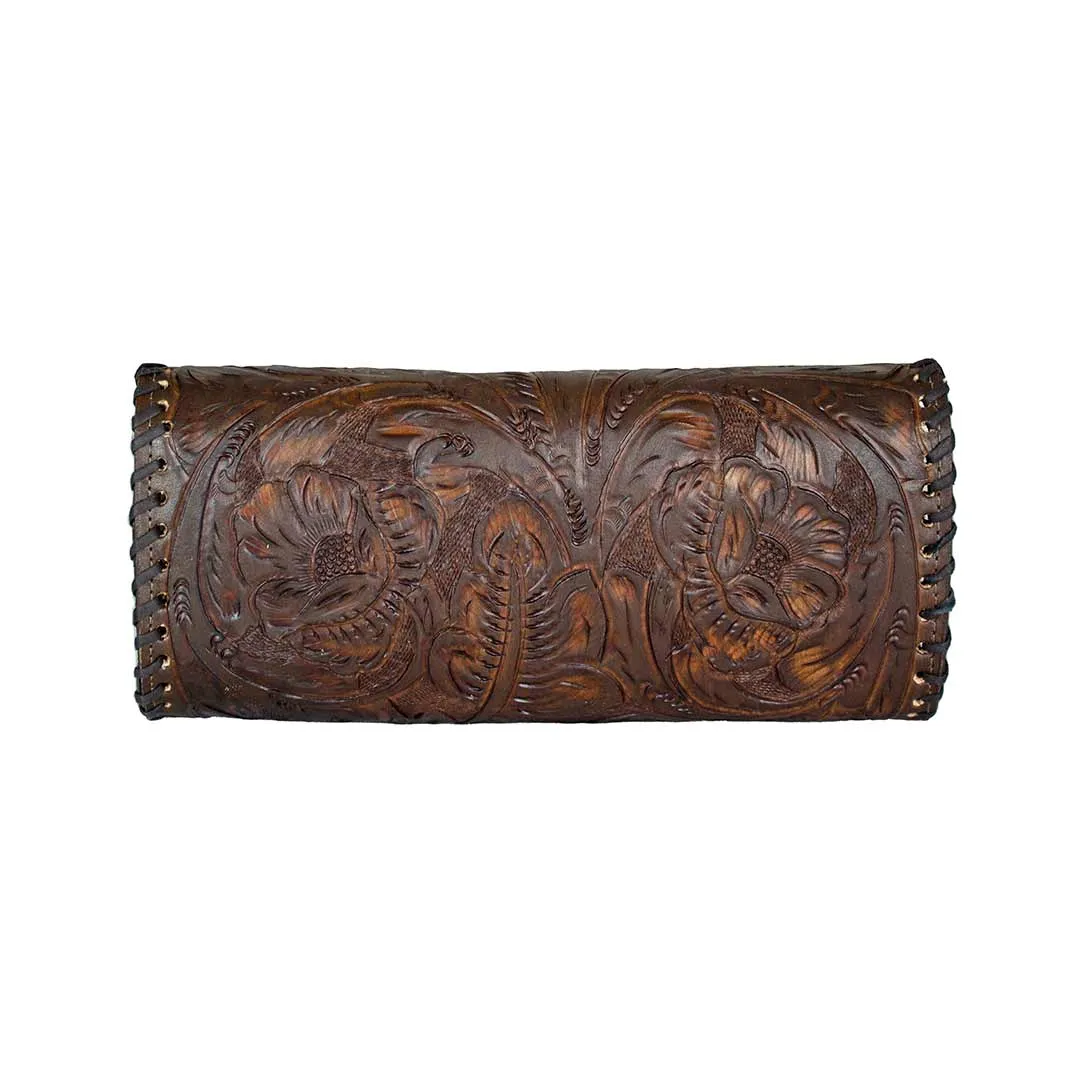 Juan Antonio Hand Tooled Latch Crossbody Clutch