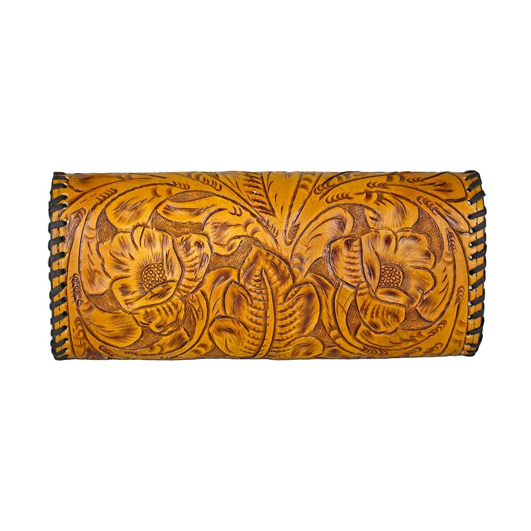 Juan Antonio Hand Tooled Latch Crossbody Clutch