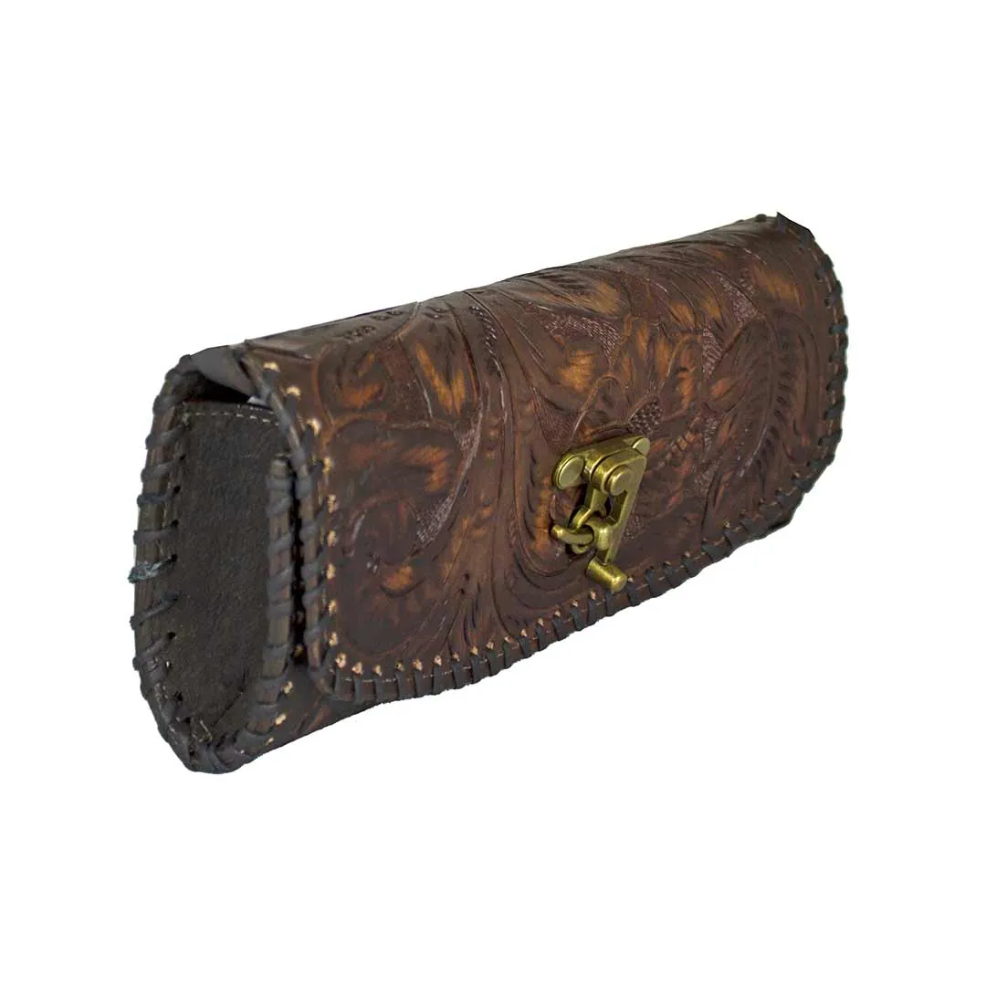 Juan Antonio Hand Tooled Latch Crossbody Clutch