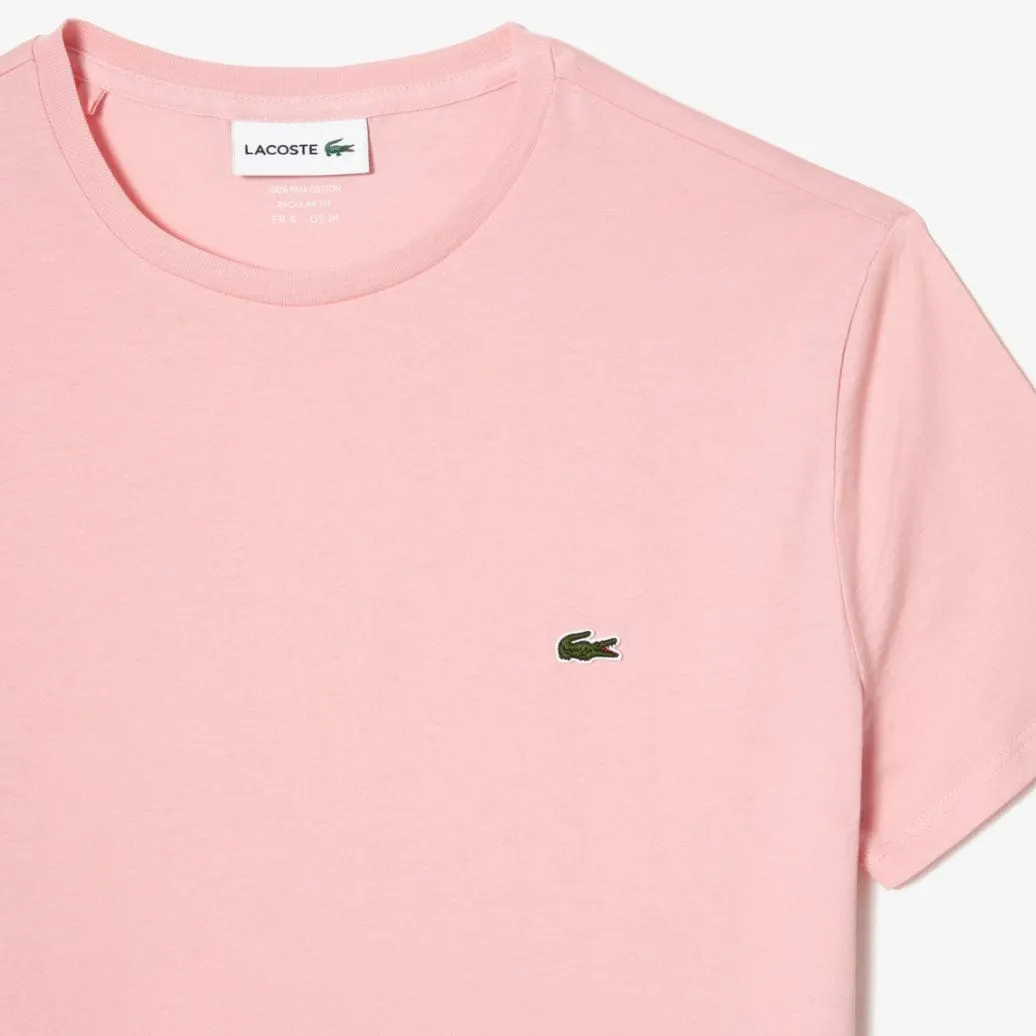 Lacoste Crew Neck Pima Cotton Jersey T Shirt (Light Pink) TH6709-51