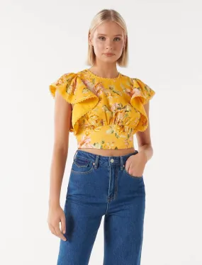 Lola Flutter Sleeve Waist Top