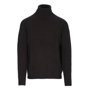 Maglione Uomo RRD Knit Cotton Plain Turtleneck Verde Scuro