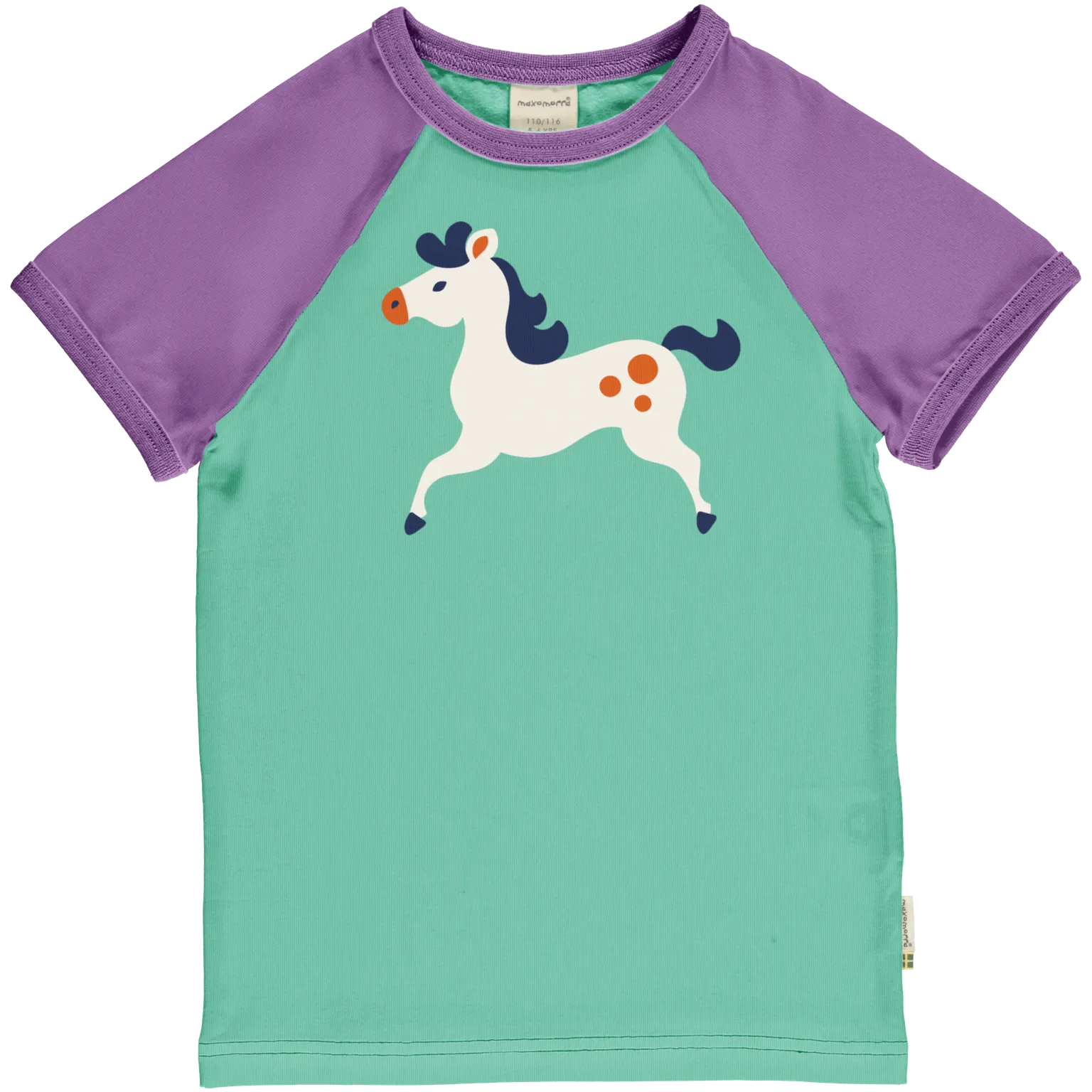 Maxomorra Horse Organic Cotton Single Print Short Sleeved Top