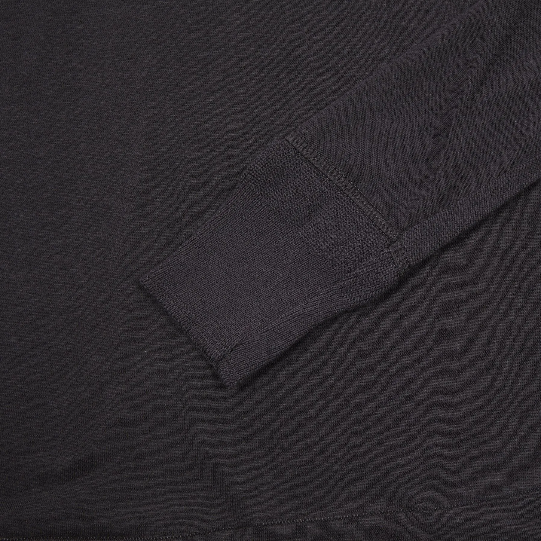 Merz b Schwanen Maco Imit Long Sleeve Henley in Charcoal