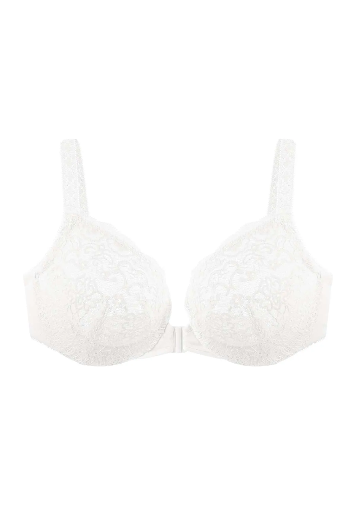 Nymphaea Front-Close Retro Floral Lace Unlined Bra