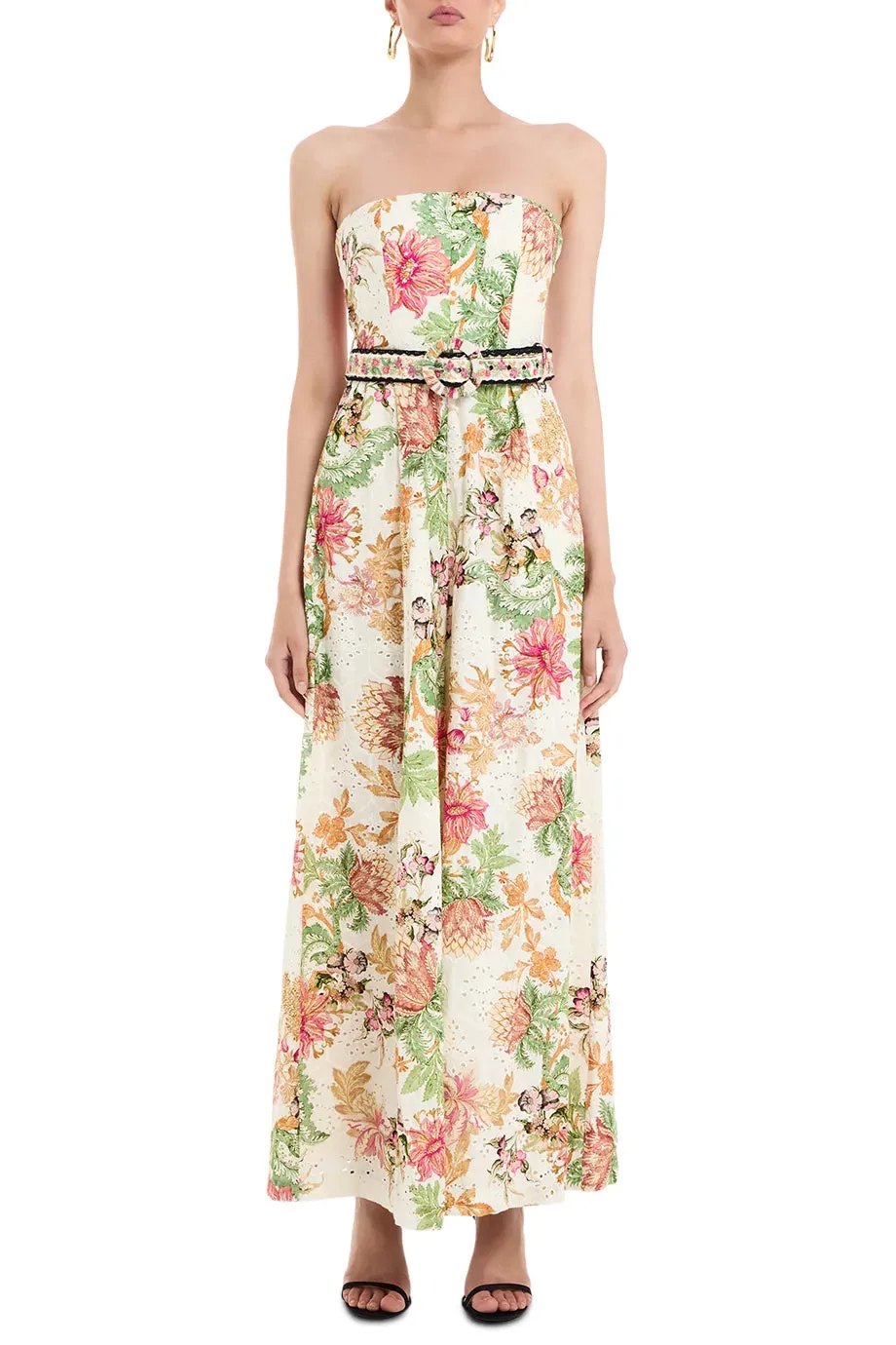 Pahi Floral Jumpsuit With Buckle Belt