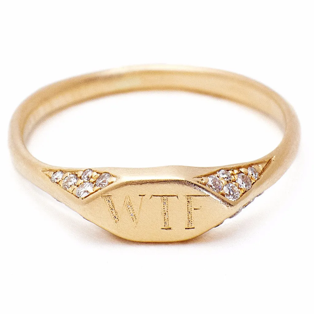 Pave Diamond Signet Ring