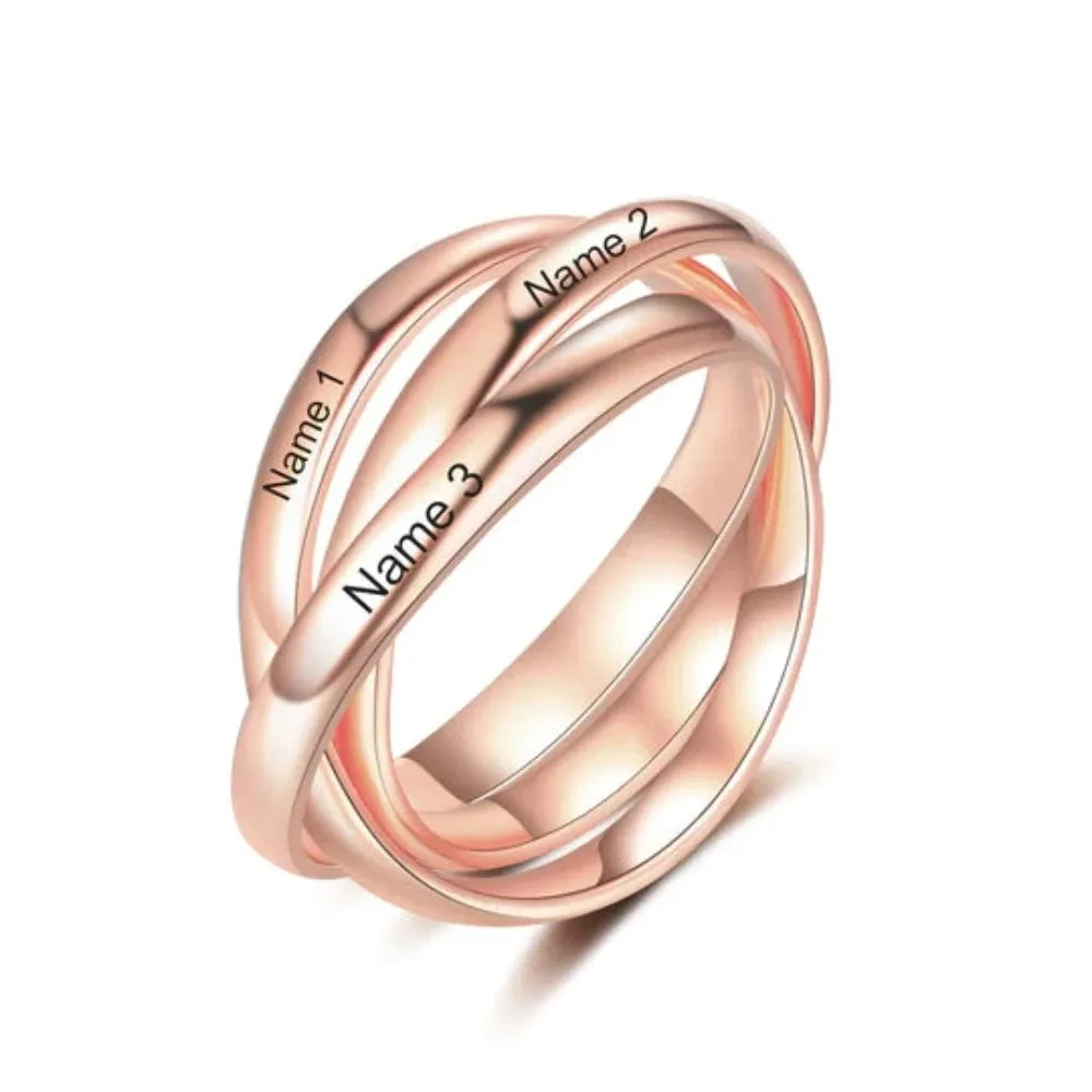 Personalized Engraving Name Stackable Rings For Women