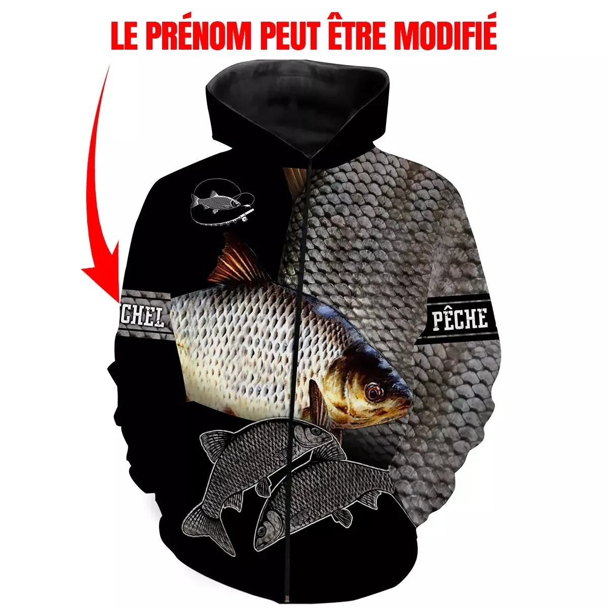 Pêche du Gardon, Peau du Gardon, Cadeau Pêcheurs Personnalisé, Tee Shirt, Sweat à capuche, Vêtement Anti UV - CT18042215