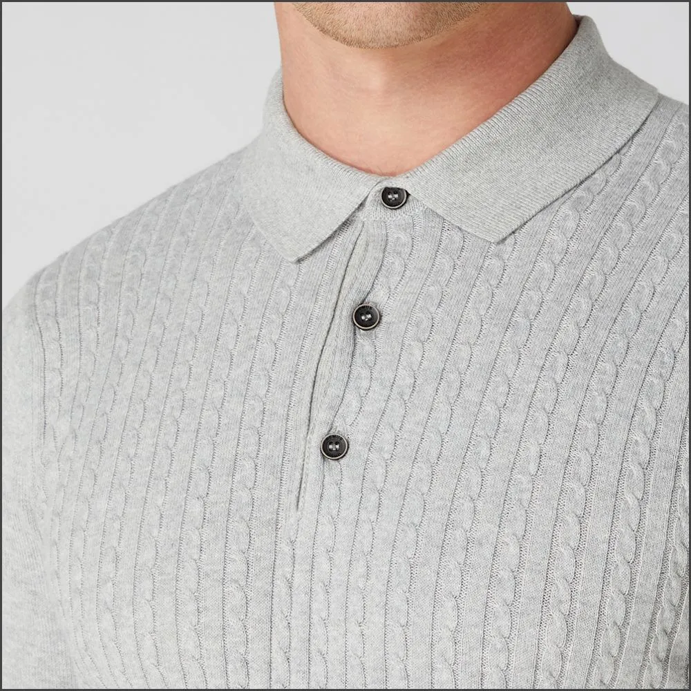 Reums Uomo Light Grey Slim Fit Light Grey Cotton Polo>>