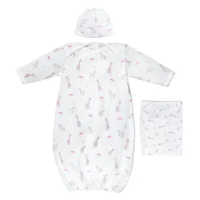 Safari Pink Animals Set 3 Pieces | Baby Girl